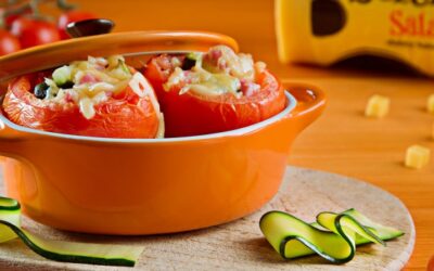 Zapiekane pomidory z serem i szynką